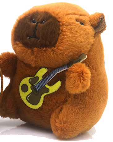 Y-F5.1 KY2521-070 Keychain Plush Capybara 11cm Guitar