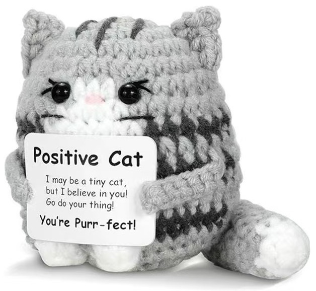 T-K7.2 T2405-481 Knitted Positive Friends - Cat 8.5cm