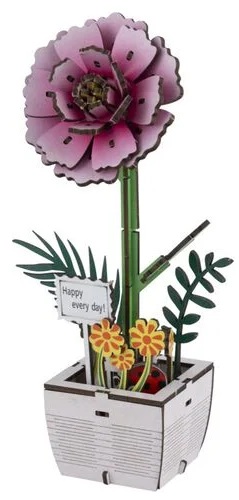 X-K5.2 TOY1153-004-2 Wooden 3D Puzzle Flower