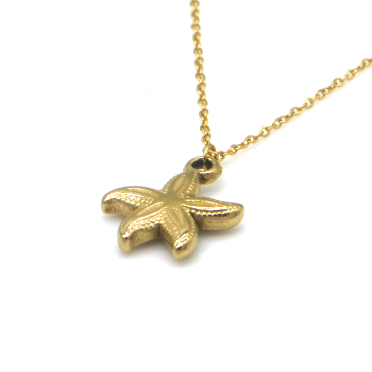 A-C2.2 N2556-004G-1 Long S. Steel Necklace Starfish 70-75cm