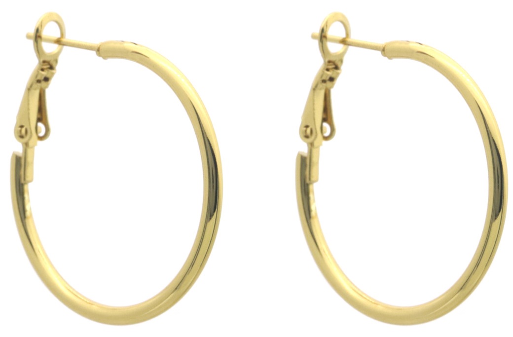 A-E2.3 E926-007G S. Steel Earrings Creoles 30mm