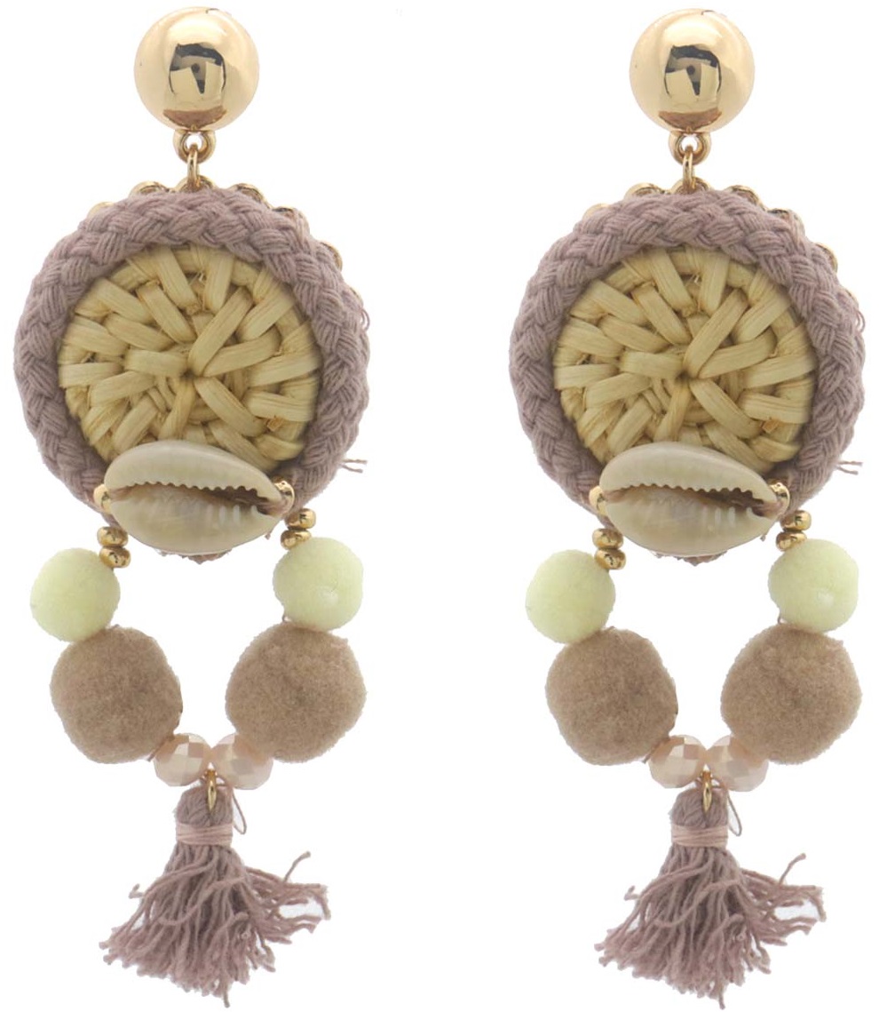 D-A16.3 E2522-118-1 Fashion Statement Earrings Shell 8x3.5cm