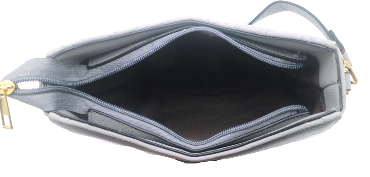 Y-D4.4 BAG1016-004-3 PU Bag 23x16x7.5cm Grey
