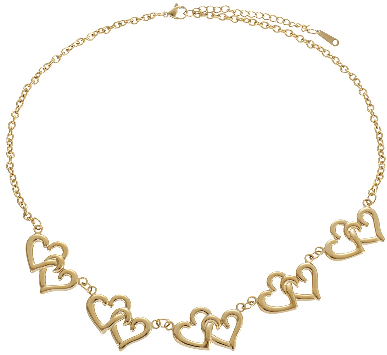 E-A23.1 N2616-051G S. Steel Necklace Hearts 40-45cm