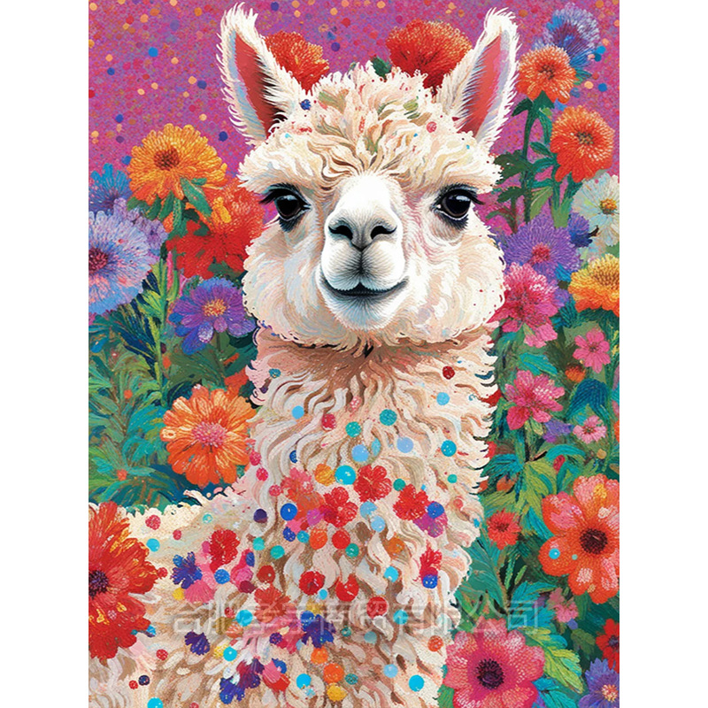 R-F6.1 DP2545067 Diamond Painting -Canvas 30x20cm - Painting 25x15cm Llama