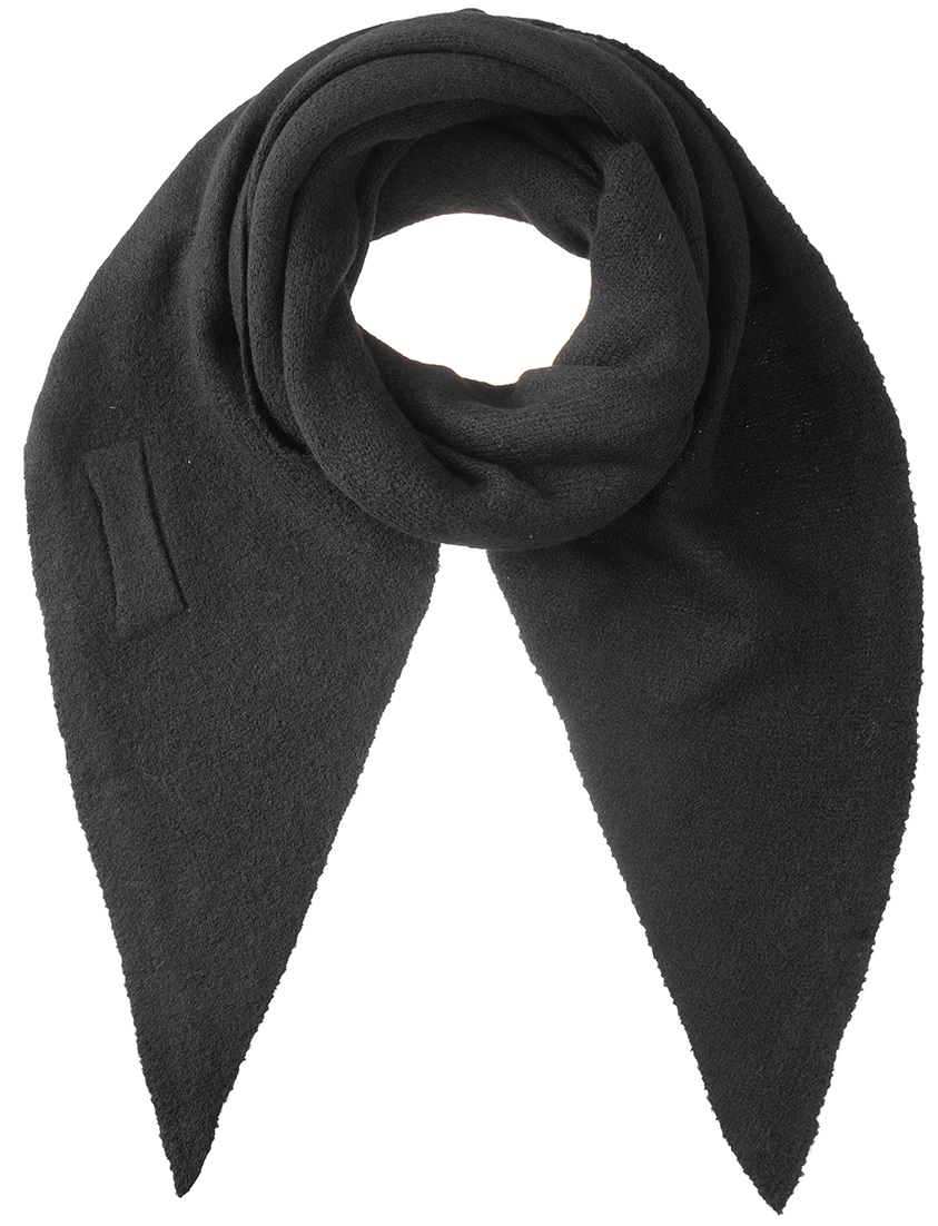 Q-L6.2 SCARF1008-003-1 Triangle Scarf Wool-Viscose 180x75cm Black