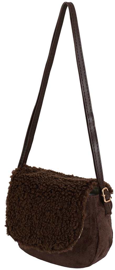 Q-H3.1 BAG1021-031-1 Shoulder Bag Teddy 21x16cm Dark Brown