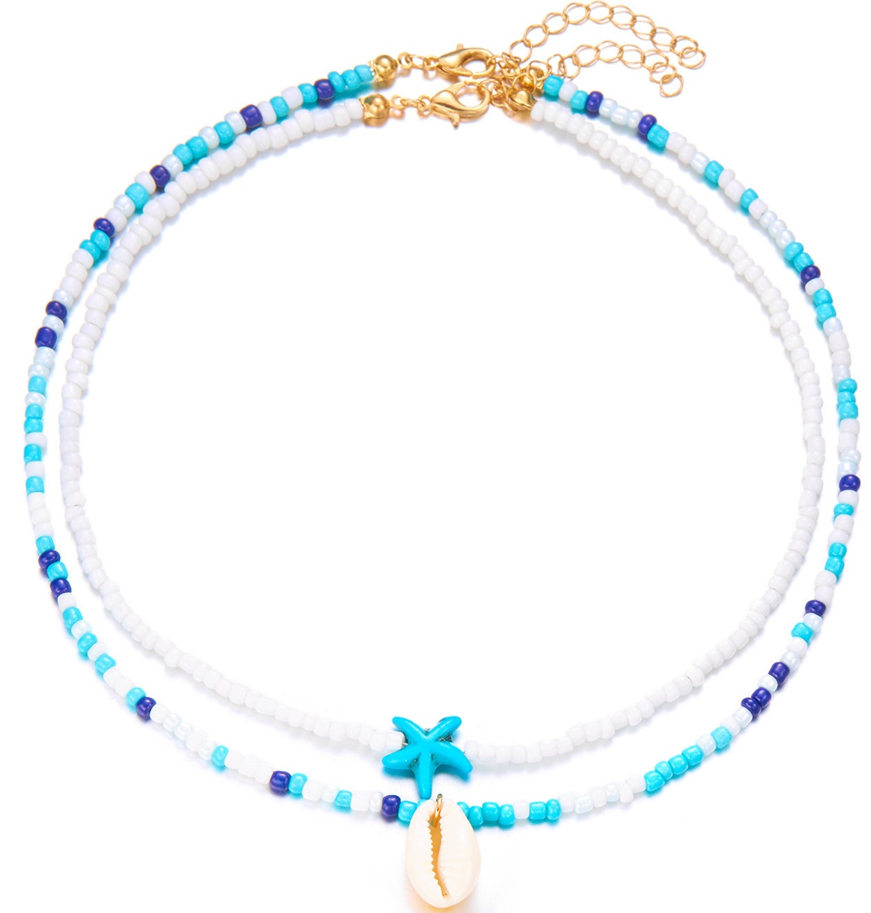G-E14.2 N2540-068-1 Fashion Necklace Set Shell