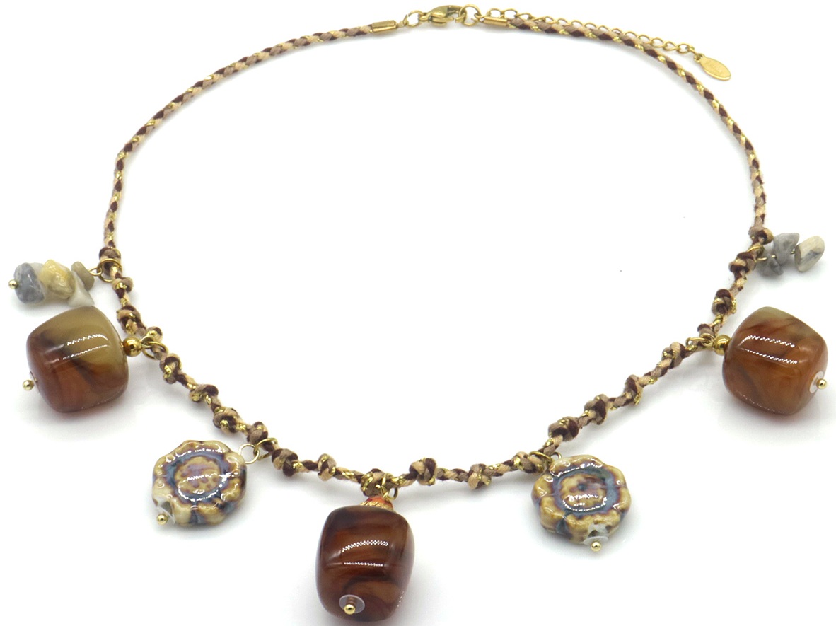 C-B9.1 N098-002 S. Steel Necklace with Charms
