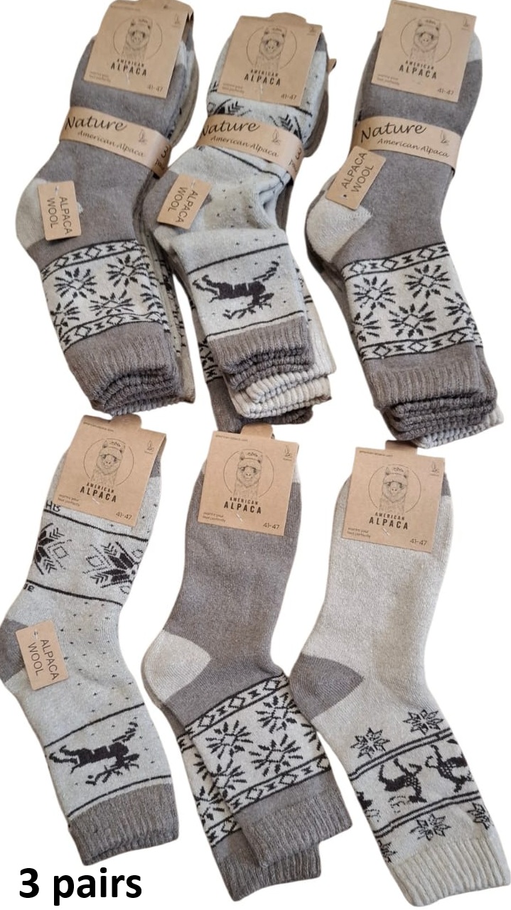 Y-E2.1 JN25-9221 Woolen Socks Size 41-47 Mixed Colors - 3-Pack