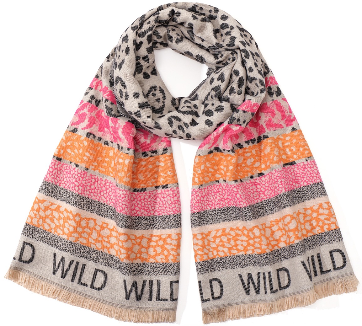 Q-B4.1  SCARF1008-001-4 Scarf Leopard Wild 180x70cm Q-B4.1  SCARF1008-001-4 Scarf Leopard Wild 180x70cm