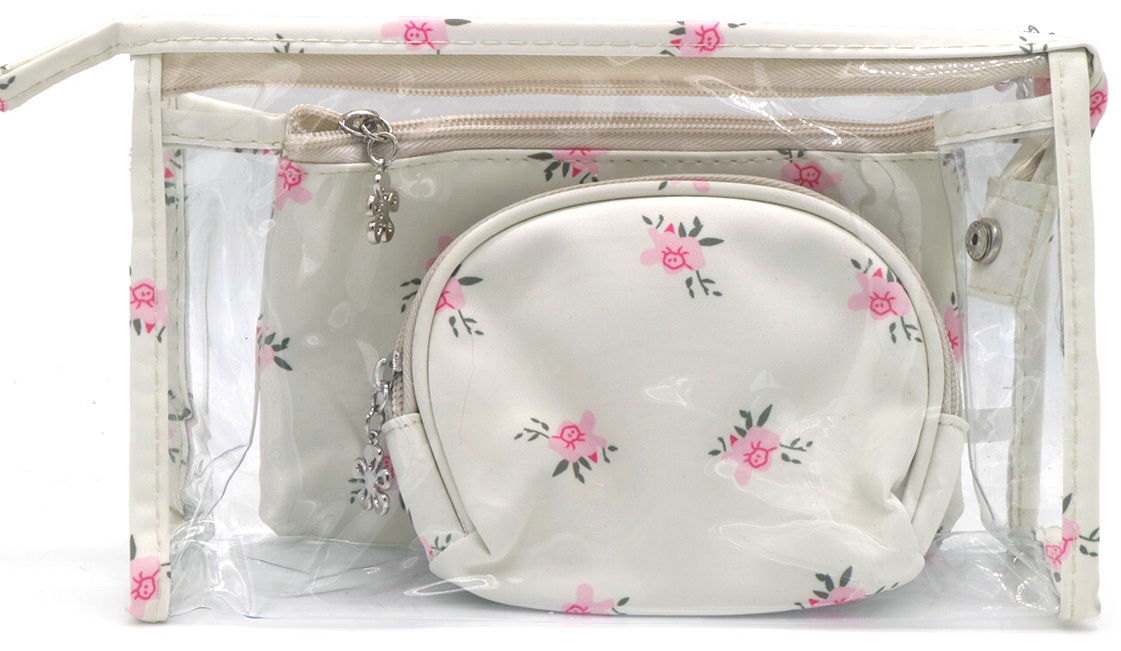 Q-B8.1 BAG1015-004-3 Make Up Bag Set 3 in 1 - 23.5x13.5x7cm