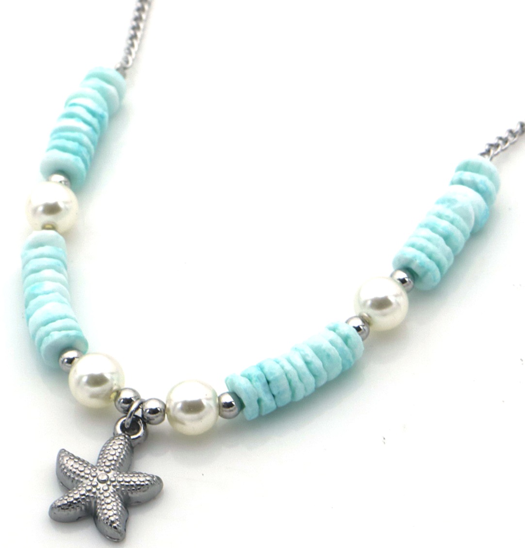J-D8.2 N074-007S-2 S. Steel Necklace Starfish 40-45cm