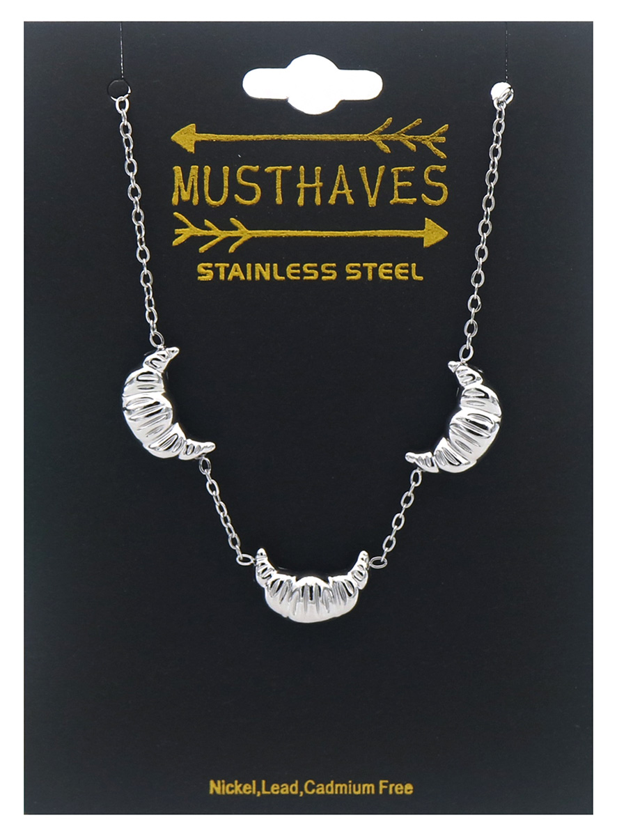 F-D18.2 B2591-001S S. Steel Bracelet Croissants 16-21cm