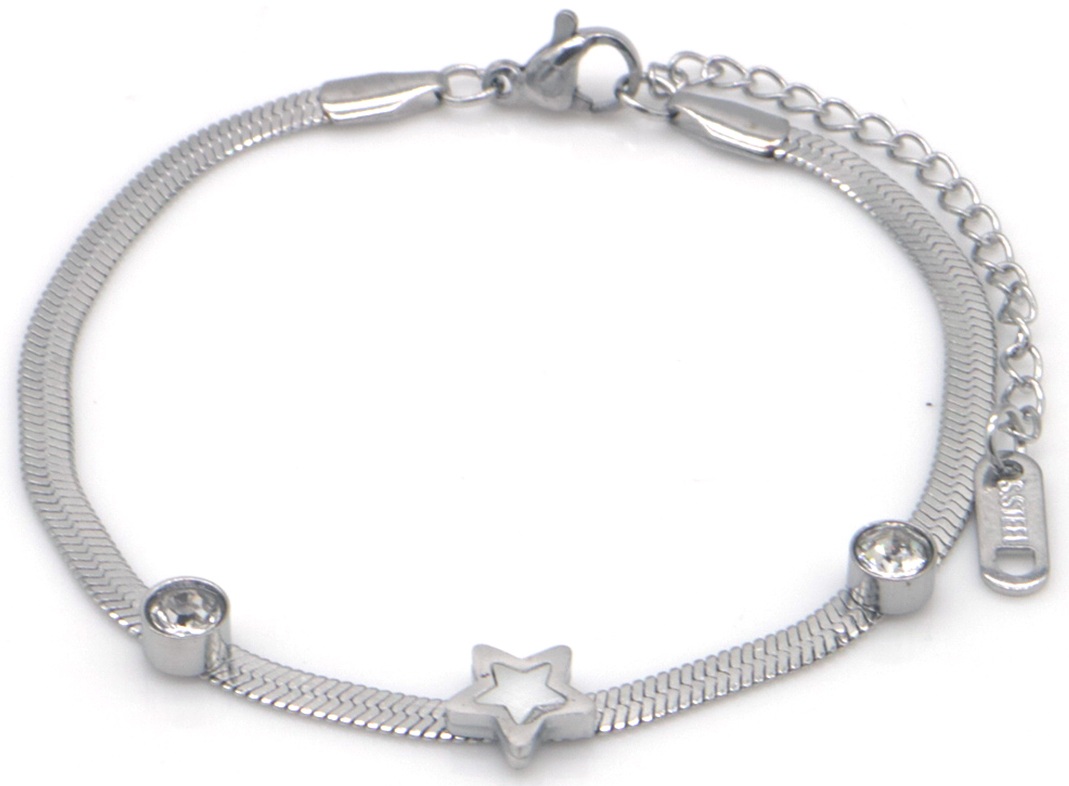 C-B4.4 B2583-009S S. Steel Bracelet Star 16-21cm