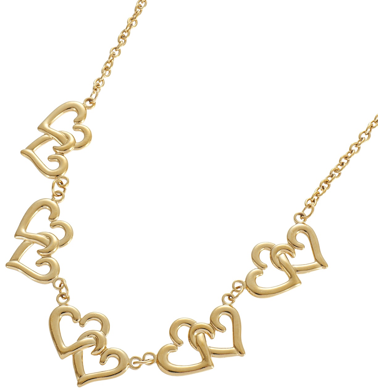 E-A23.1 N2616-051G S. Steel Necklace Hearts 40-45cm