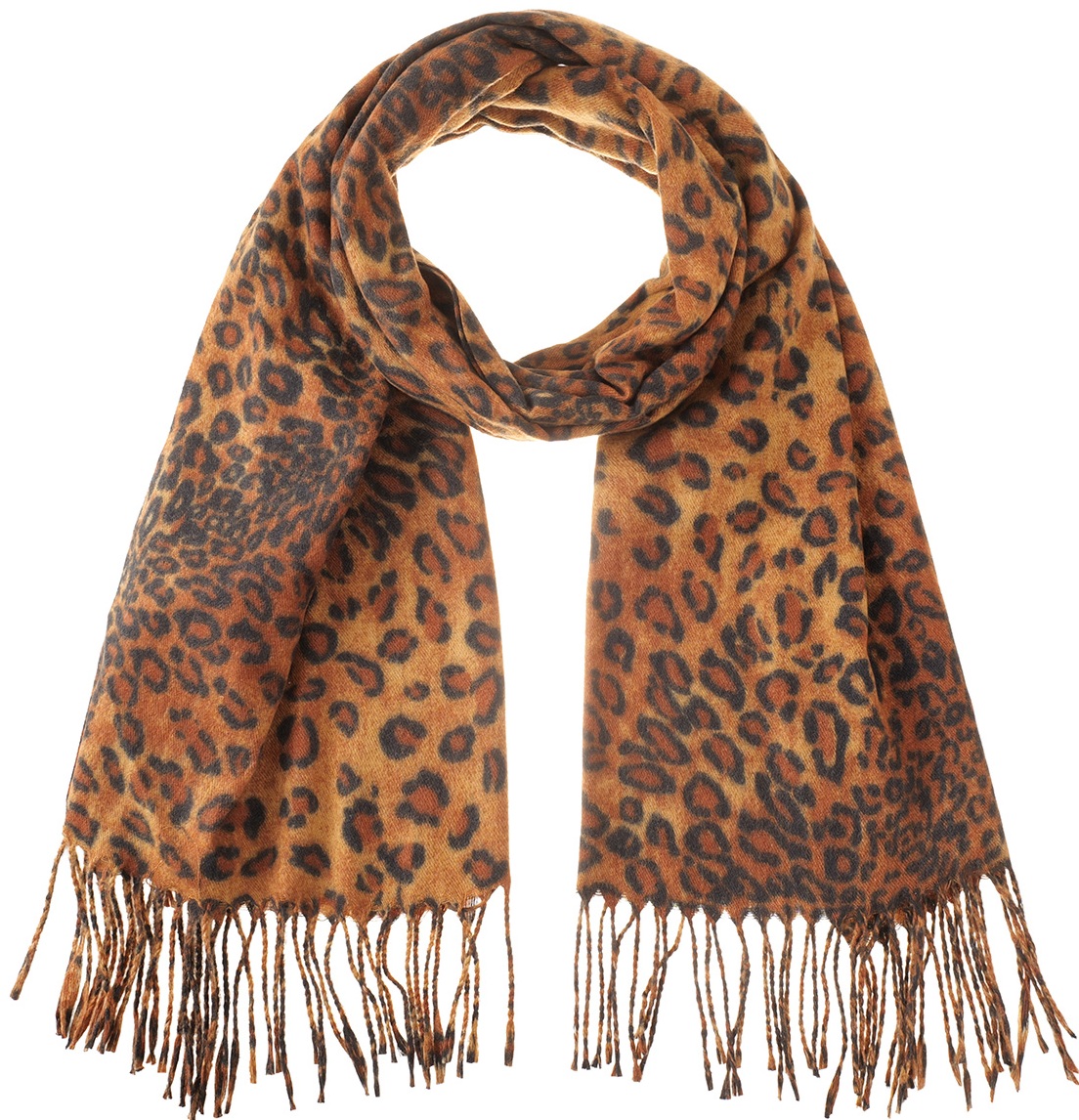 R-B8.2 SCARF405-649-1 Soft Scarf Leopard 180x70cm Brown