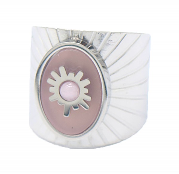 B-E2.3 R220-054S S. Steel Ring Adjustable Pink-Silver