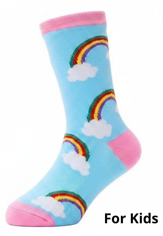 S-H6.4 KS2607-033 Pair of Socks for Kids Size 33-38 Rainbow
