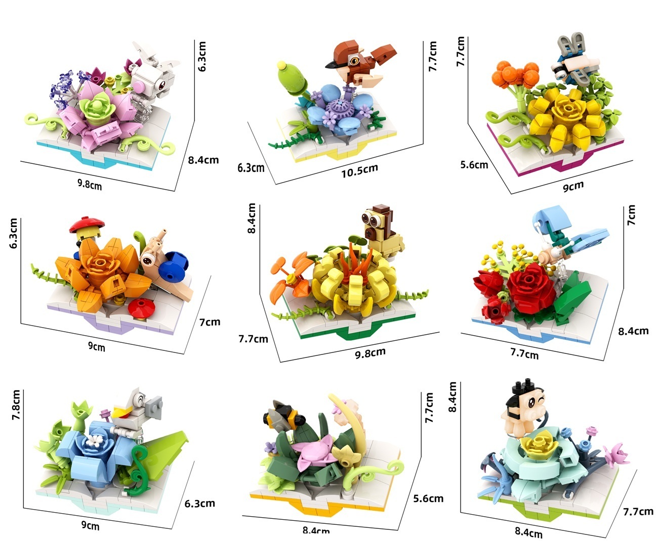 Y-F4.2  BB831E Buidling Blocks Floral Realm - 9pcs in Display