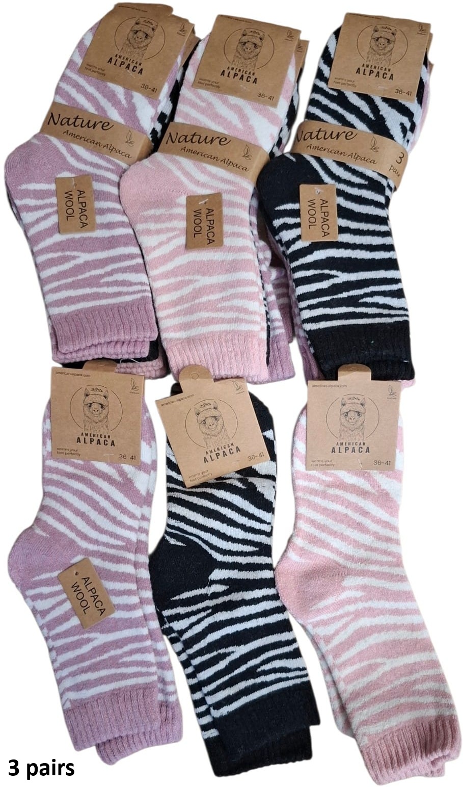 Y-B5.3 JN25-8226 Woolen Socks Size 36-41 Mixed Colors - 3-Pack