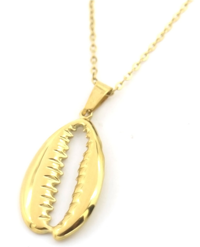 I-E15.1 N106-018G S. Steel Necklace Statement 2.5cm Shell