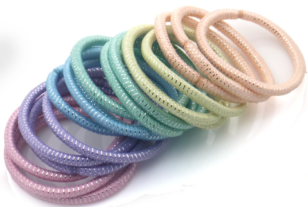 S-A6.1  H924-001-5 Hair Elastics Glitter - 18pcs