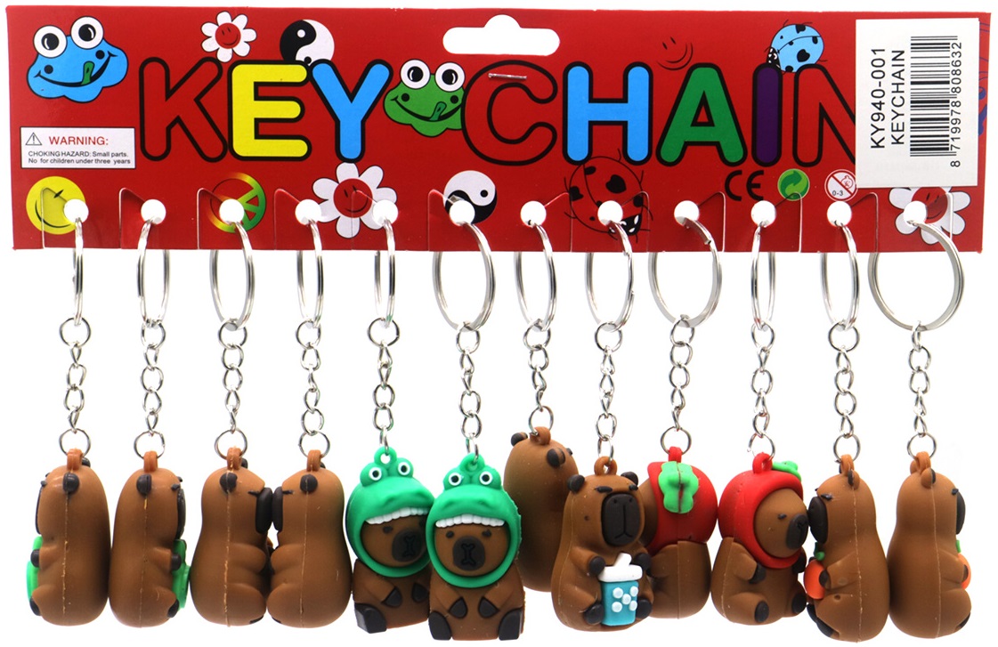 F-F14.2 KY940-001 Keychains Capybara 4.5cm - 12pcs