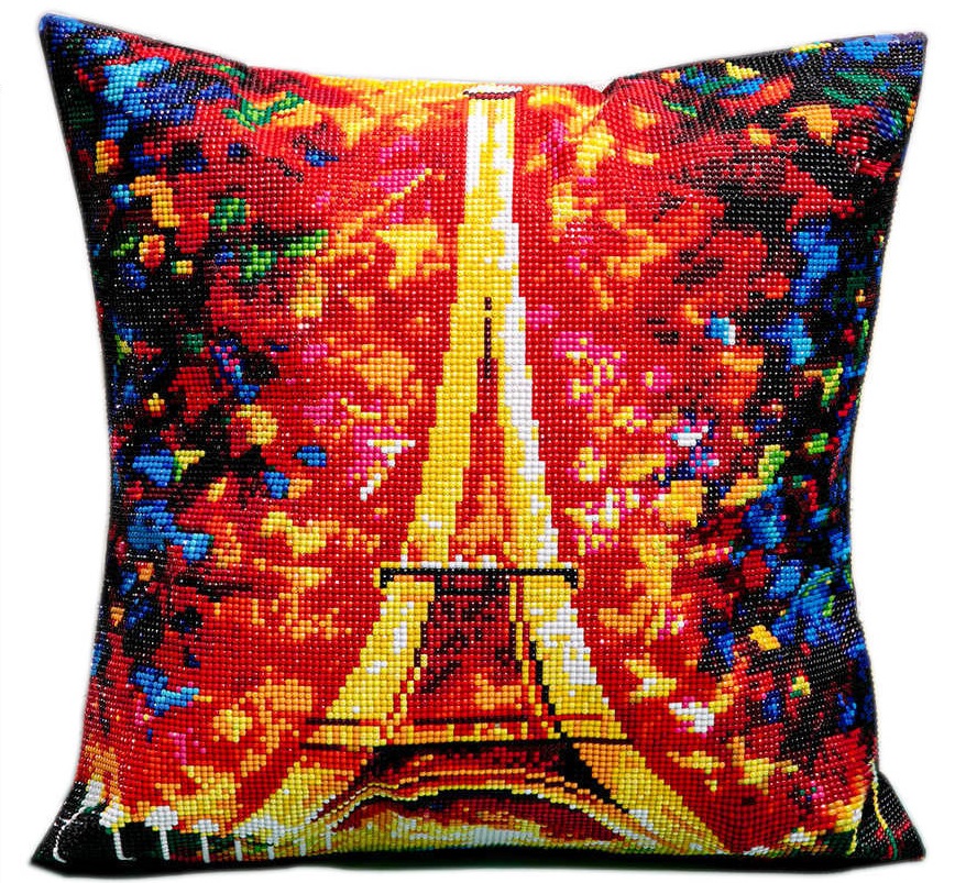 L-C4.1 ASHBZ2059 Diamond Painting Pillow 40x40cm Eiffel Tower