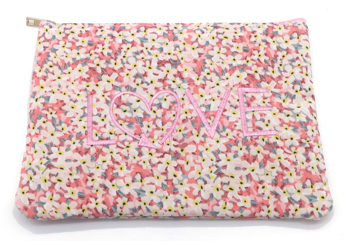 T-H3.2  BAG931-002 Make Up Bag 21.5x15cm Flowers