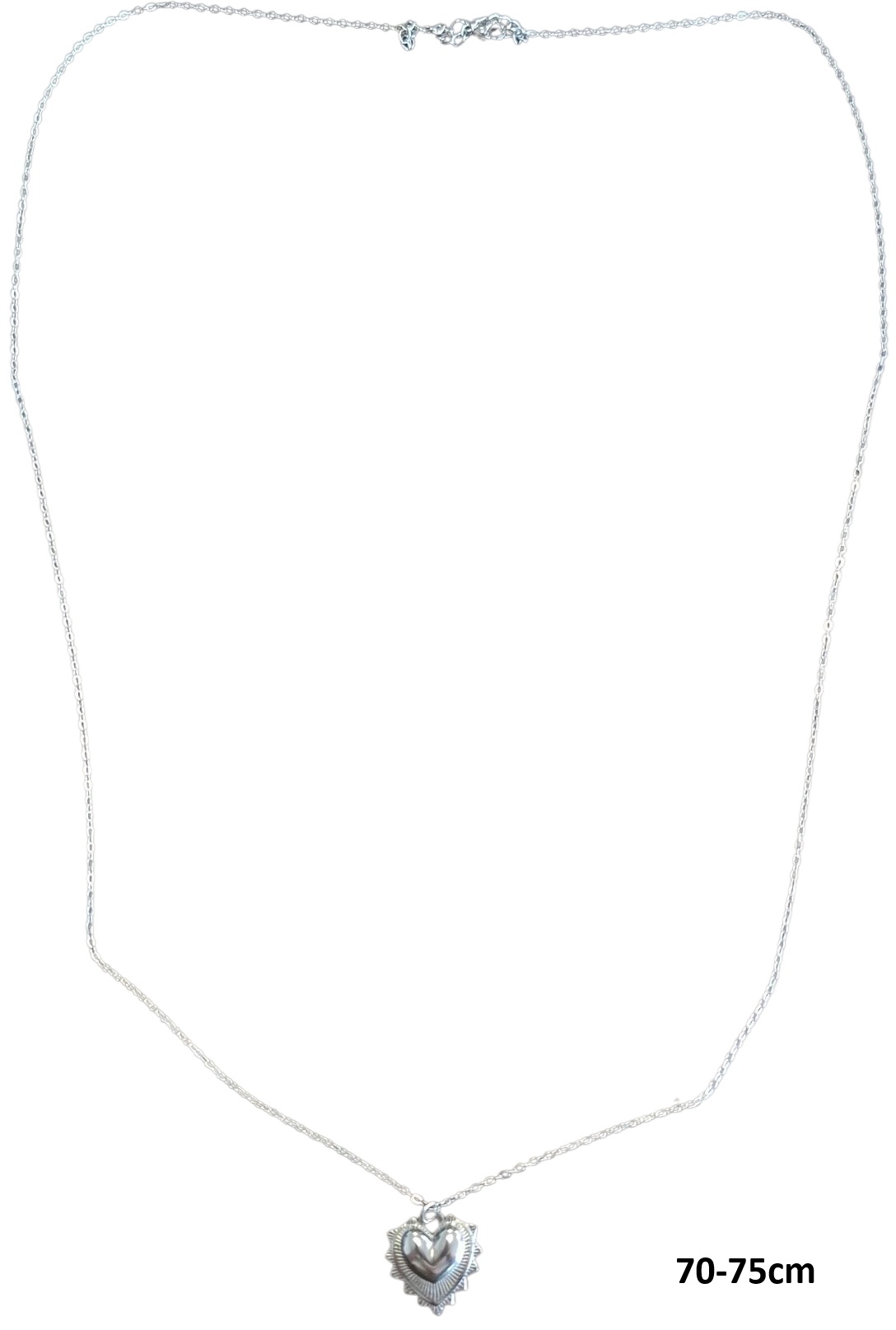 F-A20.4 N2556-047S Long S. Steel Necklace Heart 70-75cm