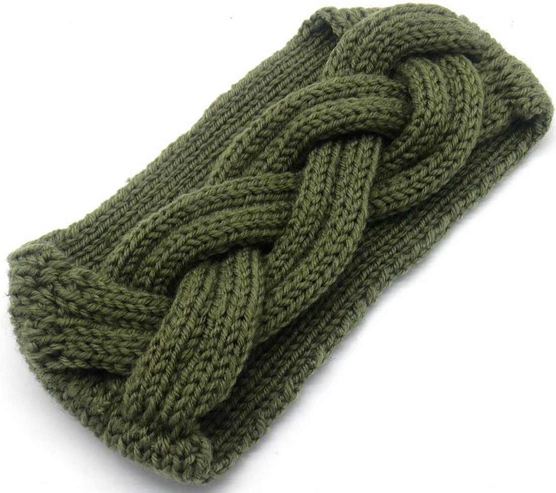 K-E2.2 H071-016-3 Knitted Winter Headband Green