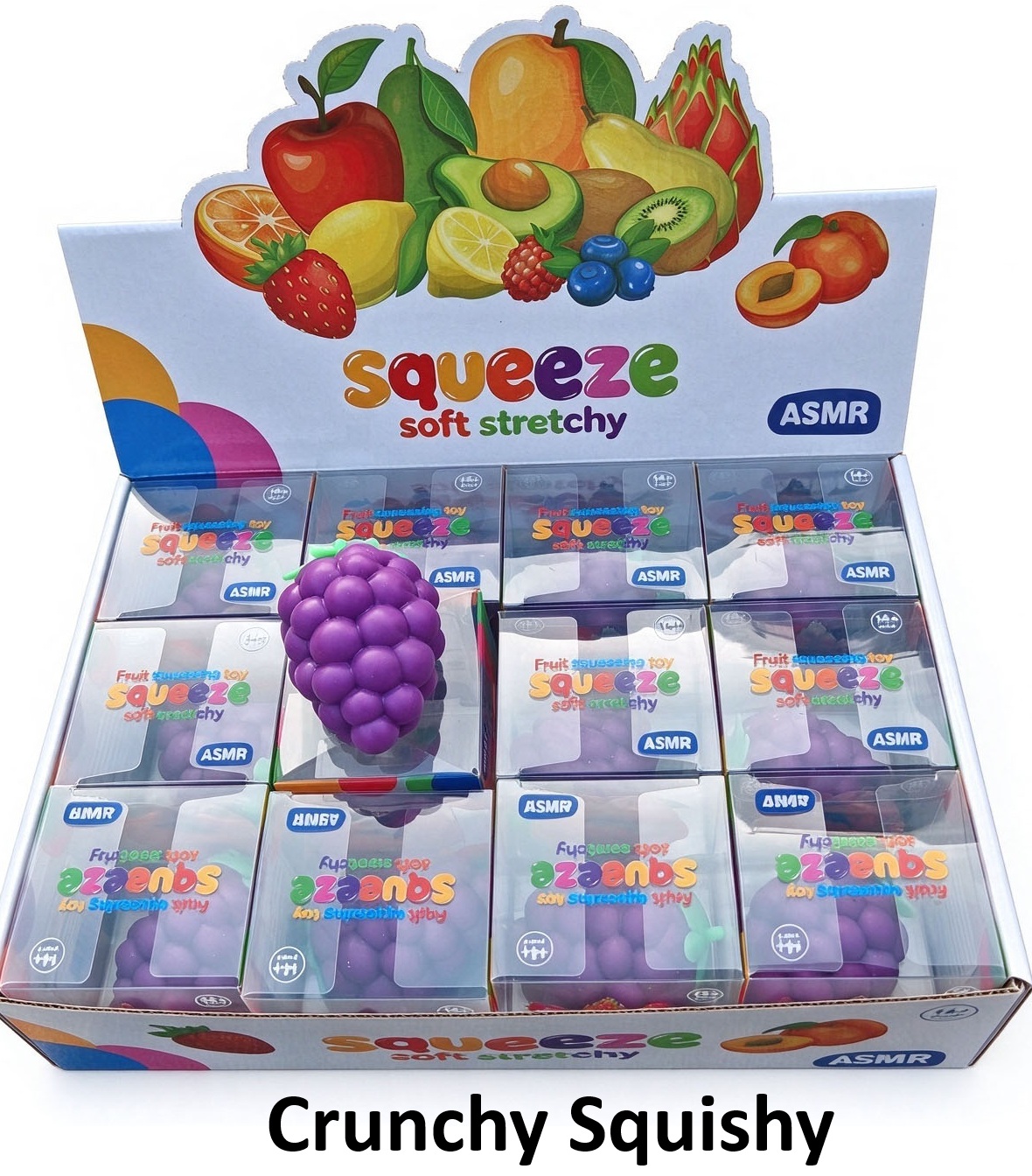 R-N7.2 TOY2610-339 Cruncy Squishy Grapes - 12pcs