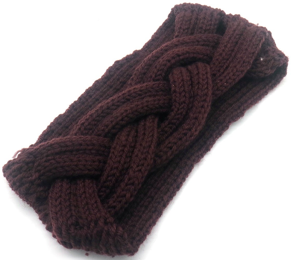 L-C2.1  H071-016-5 Knitted Winter Headband Brown