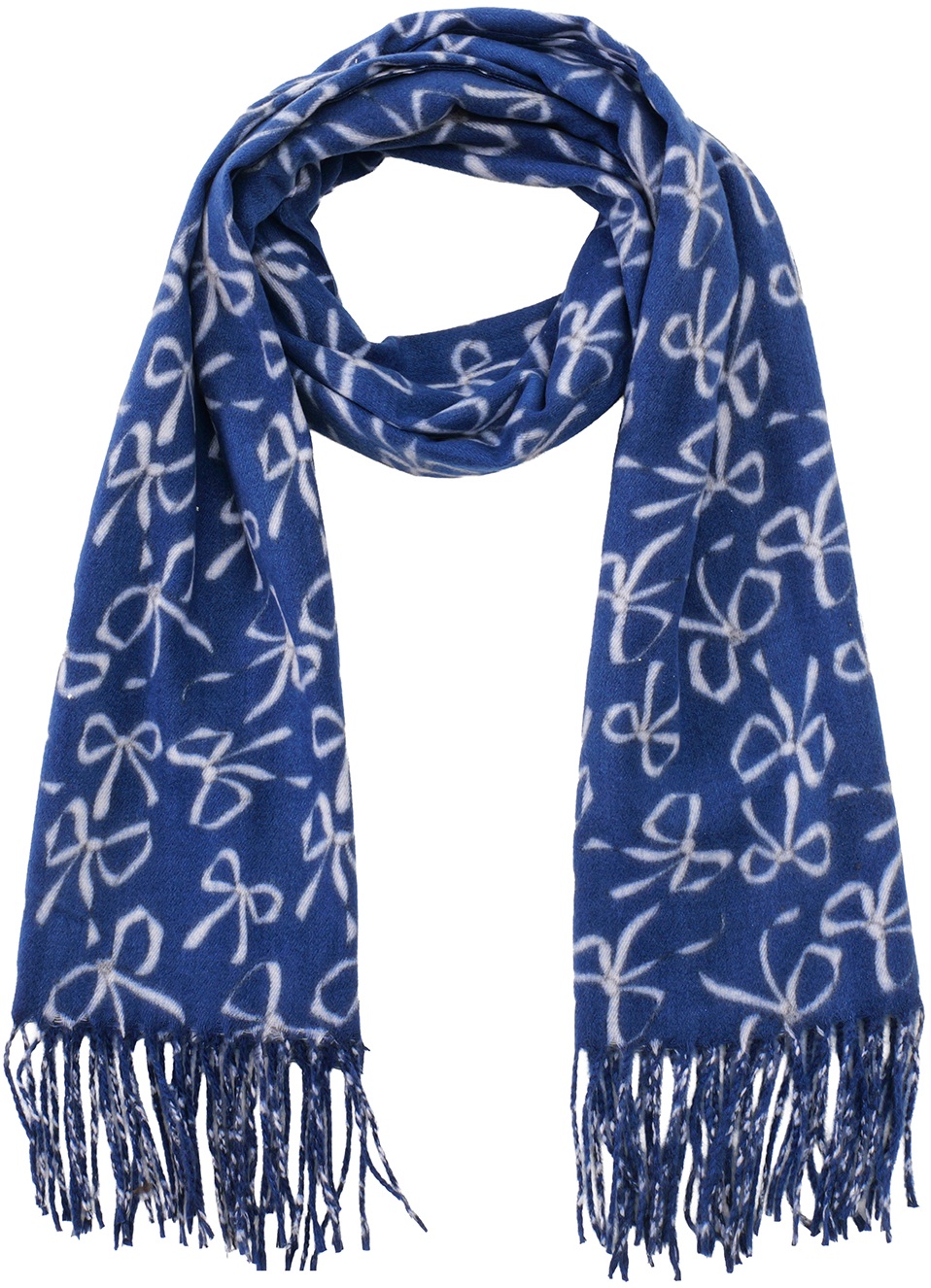 Q-N7.2 SCARF405-658-5 Soft Scarf Bows 180x70cm Blue