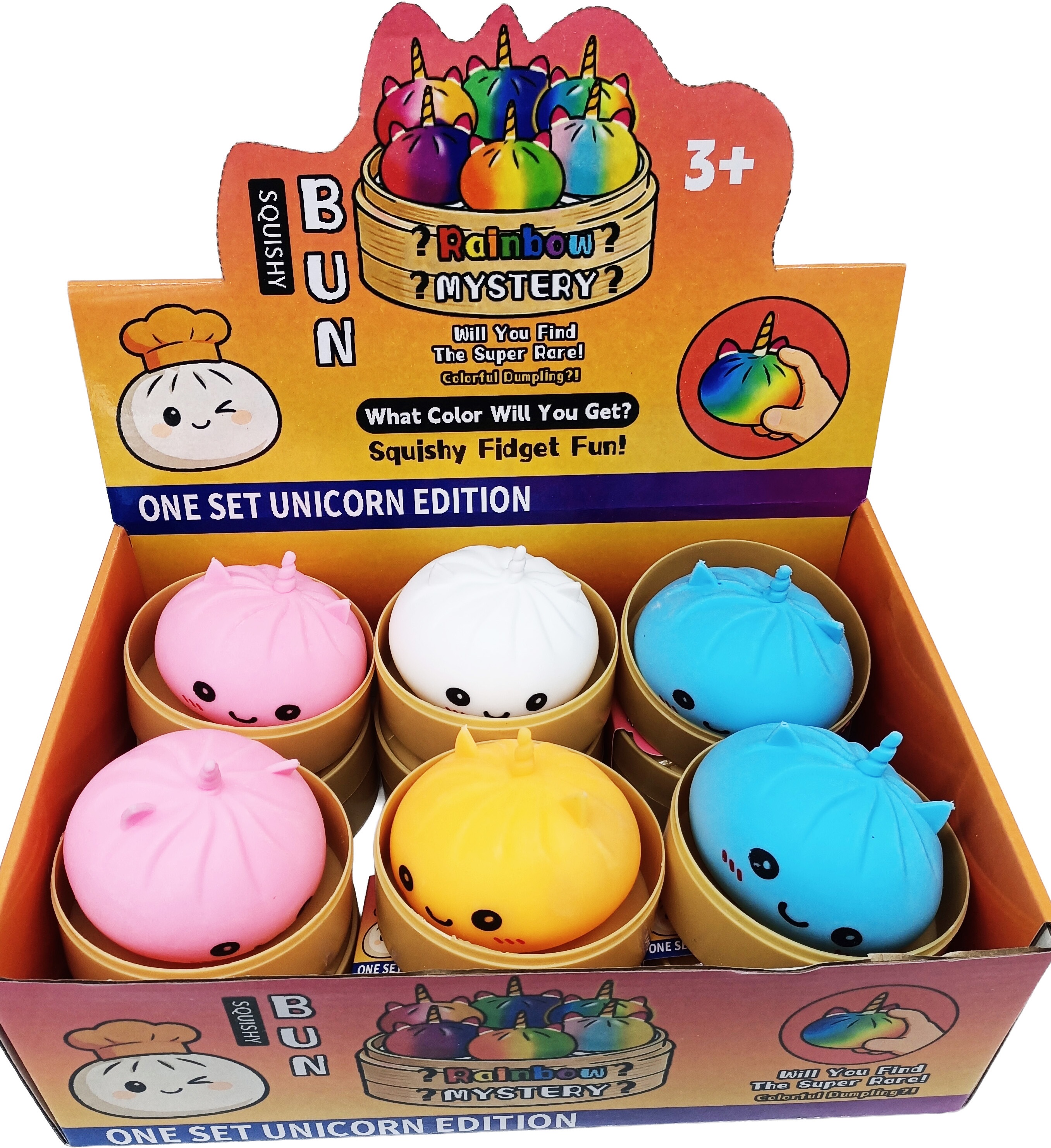 R-C4.1 TOY2610-112-Solid Squishy Dumpling Unicorn 8.5cm - 12pcs