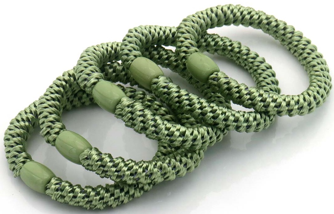 F-B14.2 H2253-004-XD6251 Hair Tie Set 5pcs Green