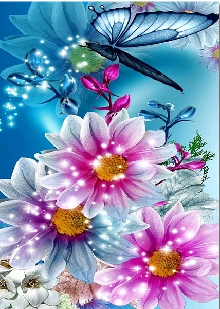 R-N1.1 DP2545003  Diamond Painting -Canvas 30x20cm - Painting 25x15cm Flowers R-N1.1 DP2545003  Diamond Painting -Canvas 30x20cm - Painting 25x15cm Flowers