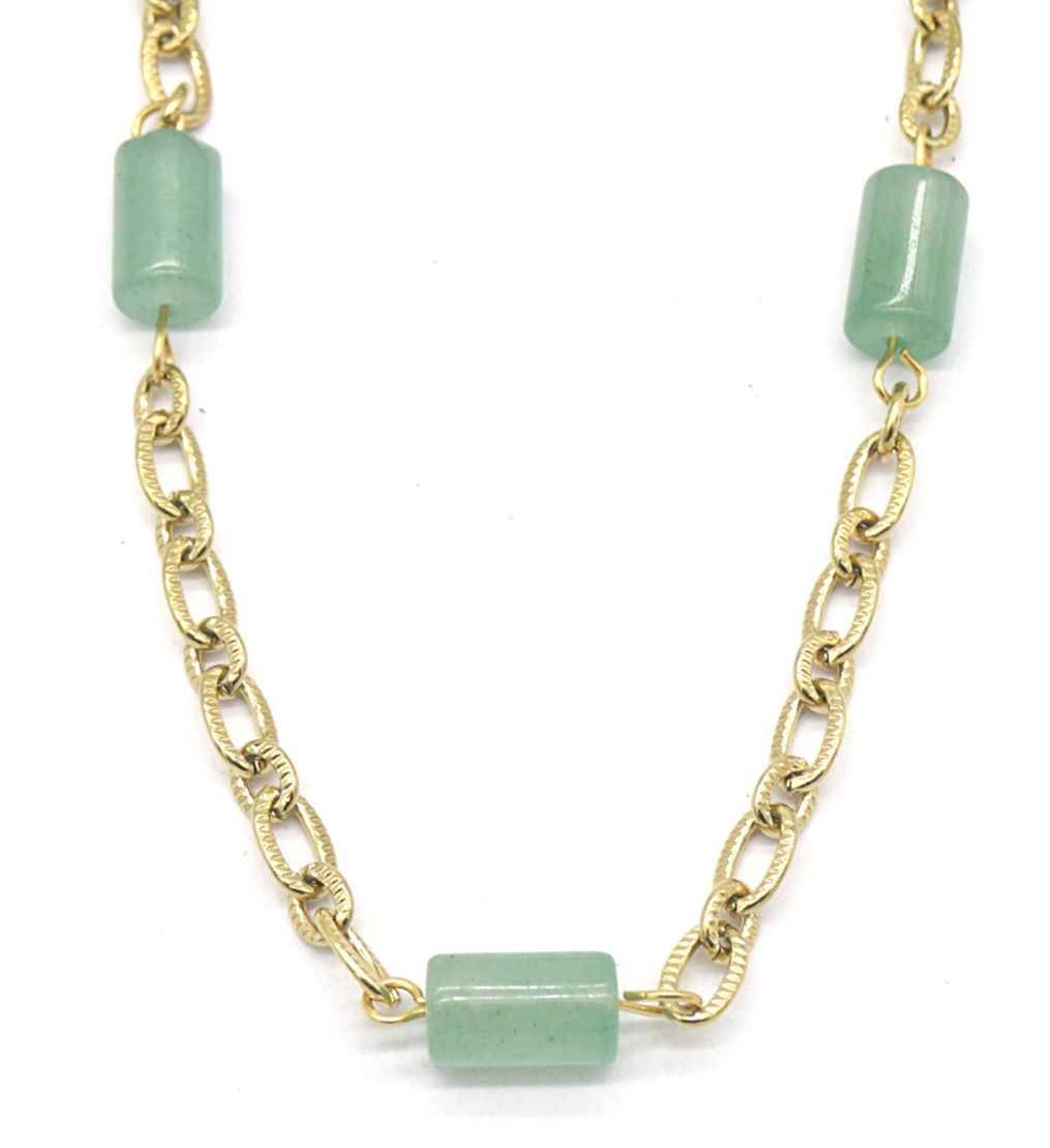 C-A11.1 N031-033G S. Steel Necklace Stones