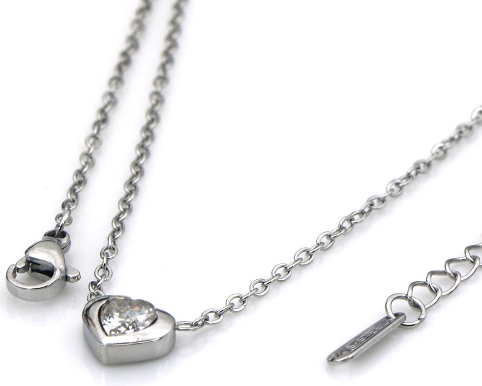 F-B6.3 N1141-002S-1 S. Steel Necklace Heart 40-45cm