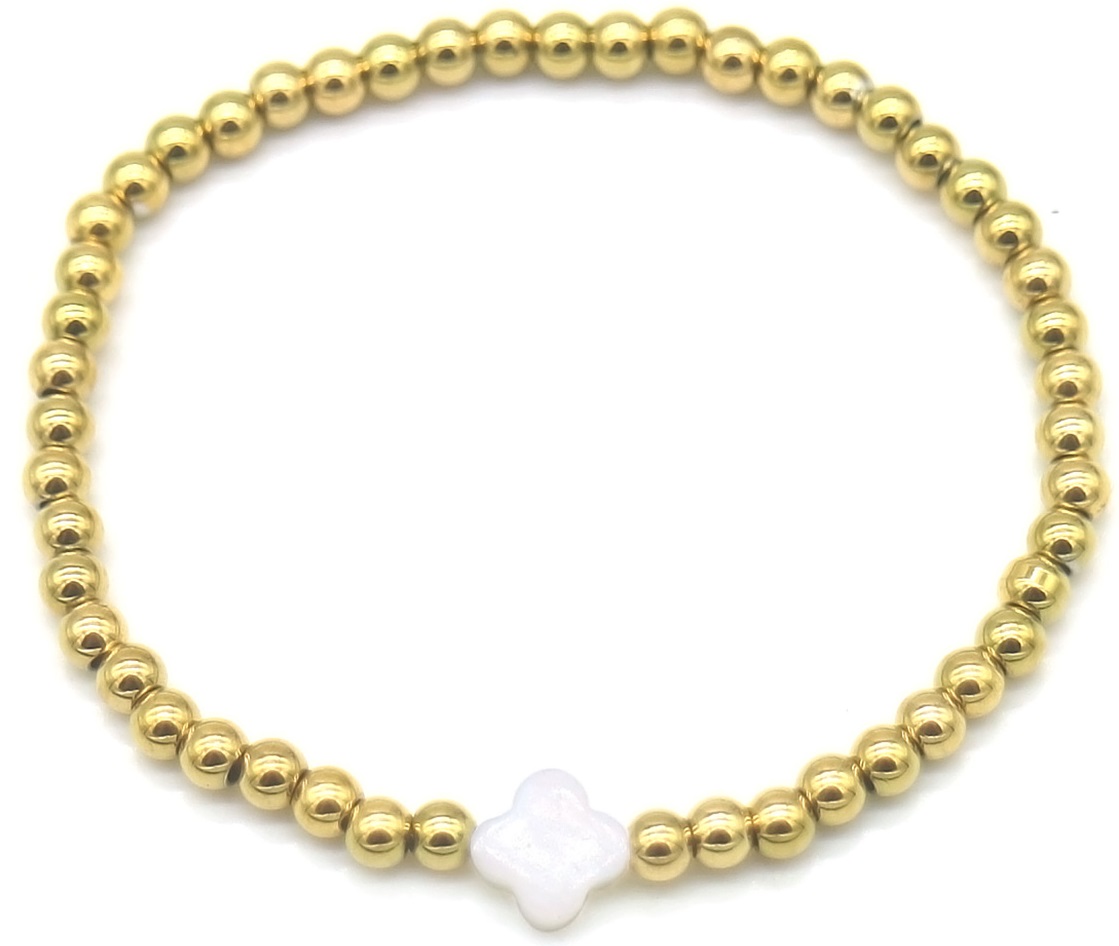 B-D19.3 B100-031 S. Steel Bracelet Clover