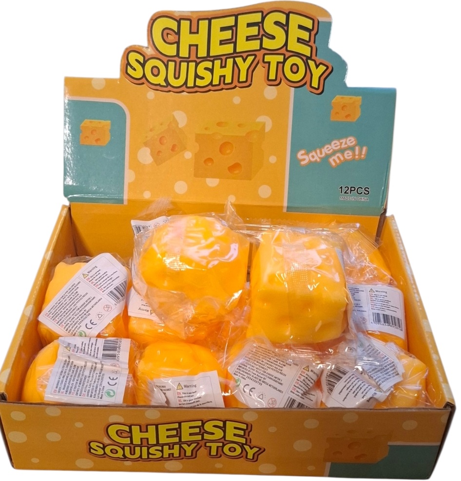 R-O7.1 Squishy Toy Cheese 7x7cm - 12pcs