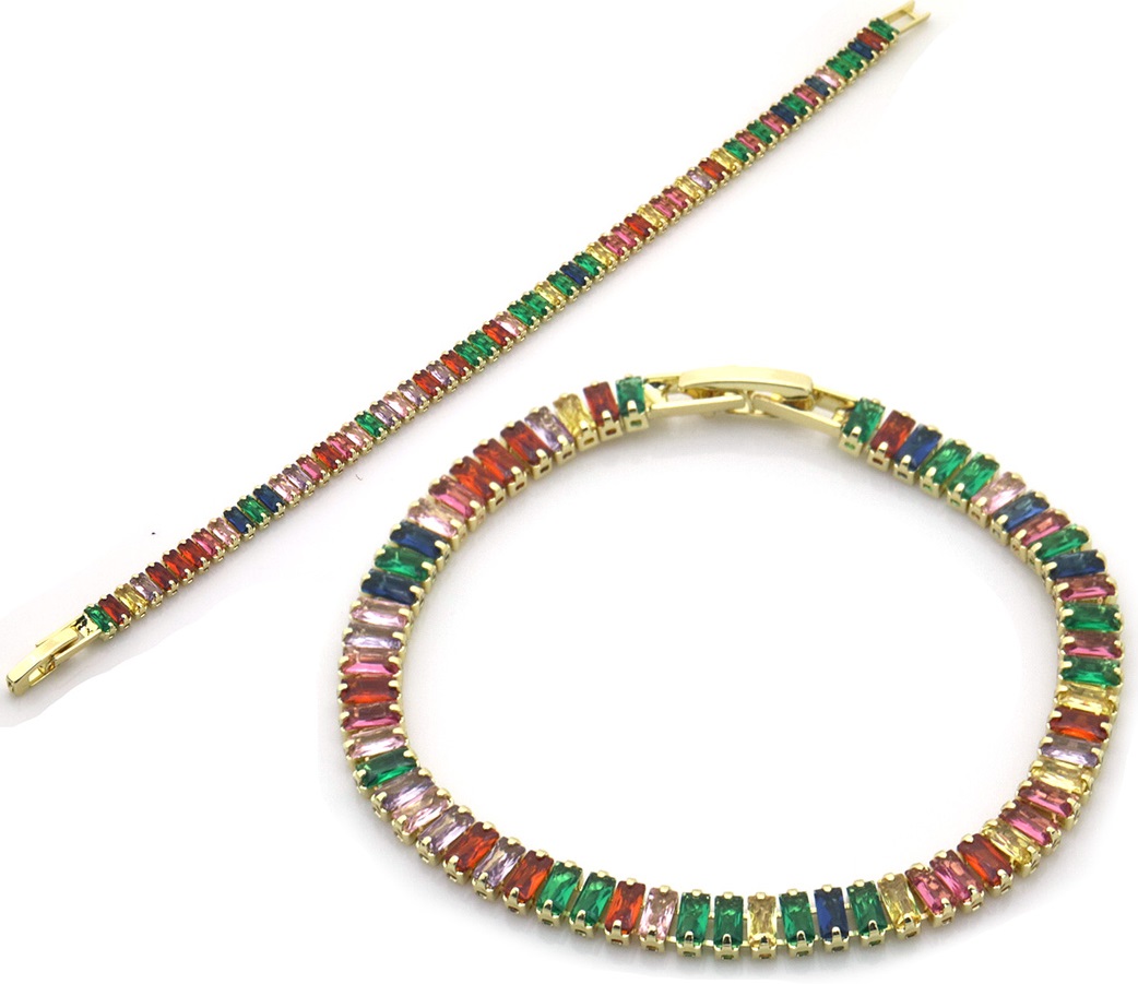 E-B17.5 B927-003G Tennis Bracelet CZ 16cm
