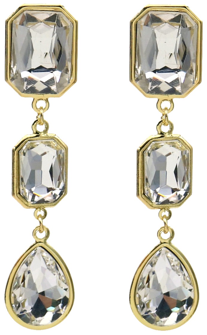 E-C22.1  E1145-004G Fashion Earrings Crystals 7cm