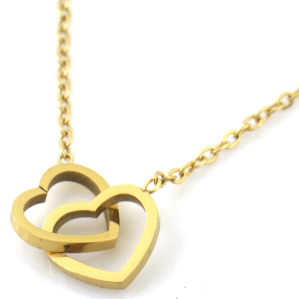 I-D20.3 N074-024G S. Steel Necklace Hearts 40-45cm