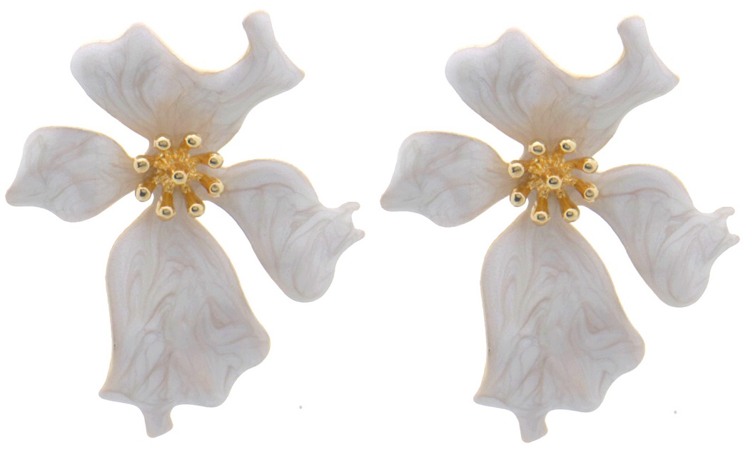 H-F16.2 E2522-006 Fashion Earrings Flower 4.5x4cm