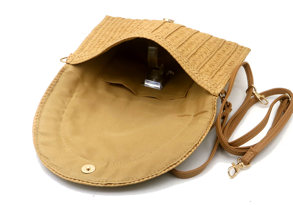 T-C4.2 BAG1123-004 Woven Clutch with Shells 27.5x20cm