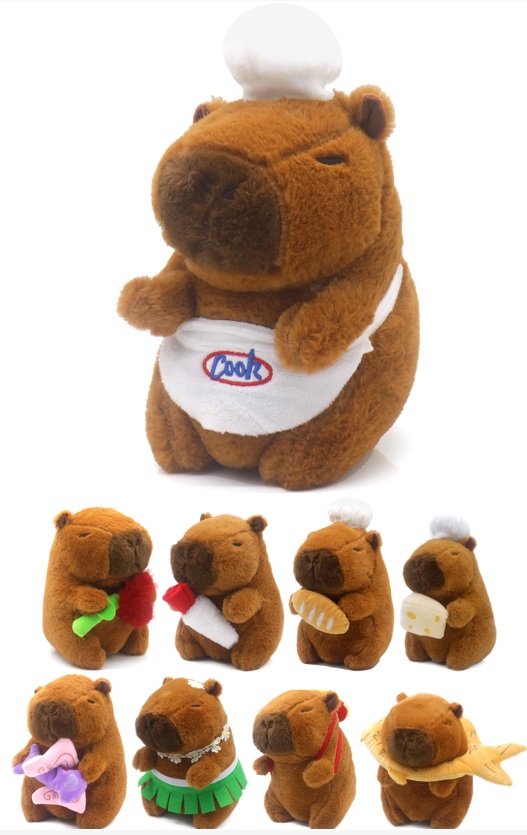 Z-A3.3 TOY939-015 Plush Capybara 22cm - Mixed Designs - 1pc