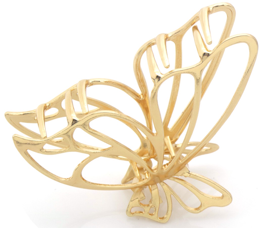 J-F1.1 918-010-1 Hair Claw Metal Butterfly 7cm