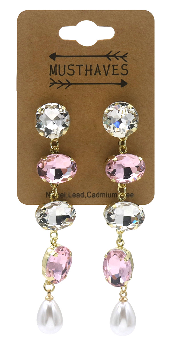 H-D23.1 E1145-002G Fashion Earrings Crystals 8cm